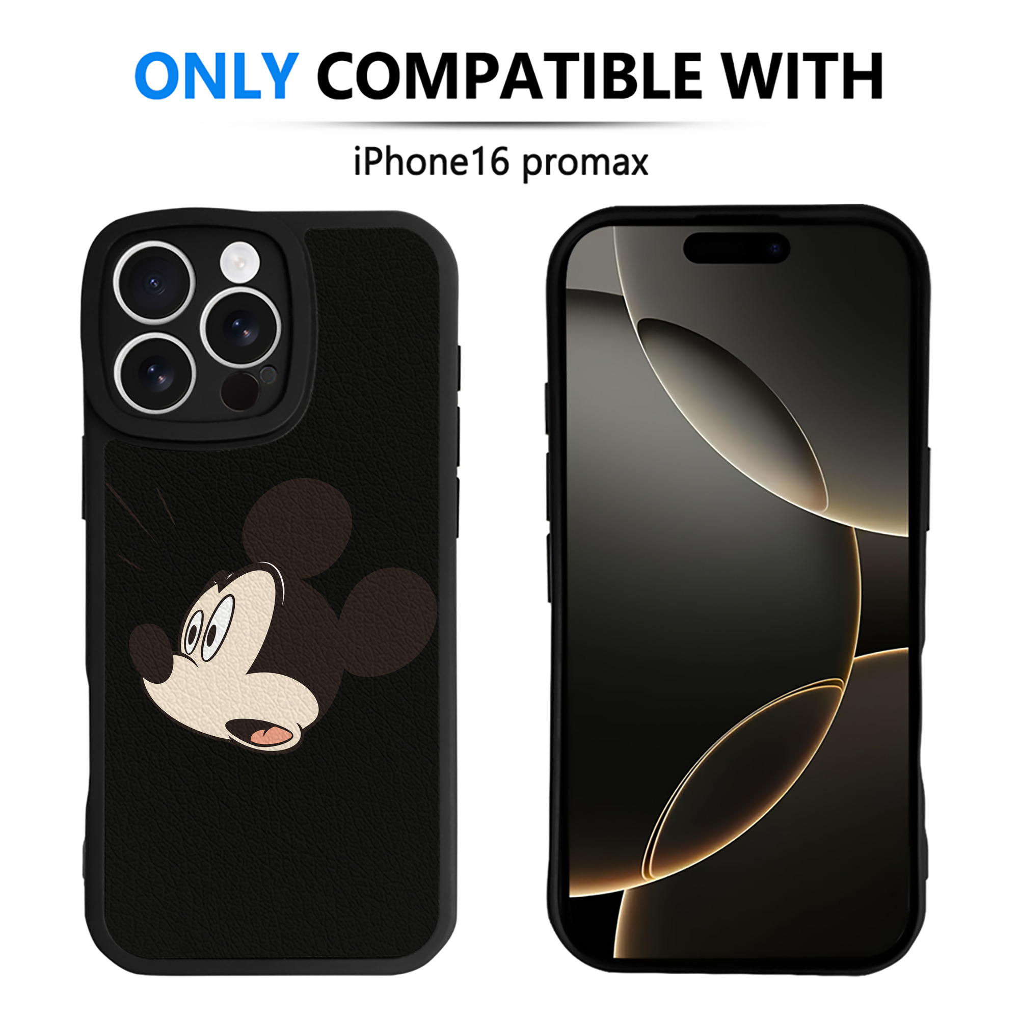 （画像用） ミッキーマウス Mickey Mouse 【iPhone 16シリーズ対応】シリコンスマホケース（レザー調） 材質：シリコン